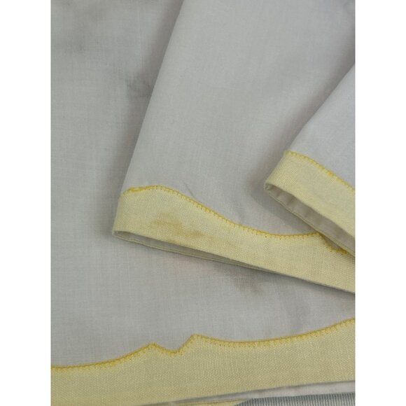 Vintage Hand-Embroidered Floral Linen Placemats Set Of 4 Yellow Brown Orange - Picture 8 of 11